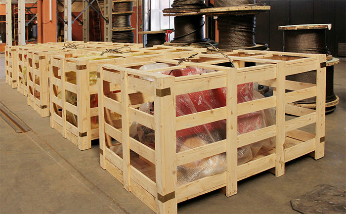 Wooden skeleton crate leaves fragile goods unprotected
